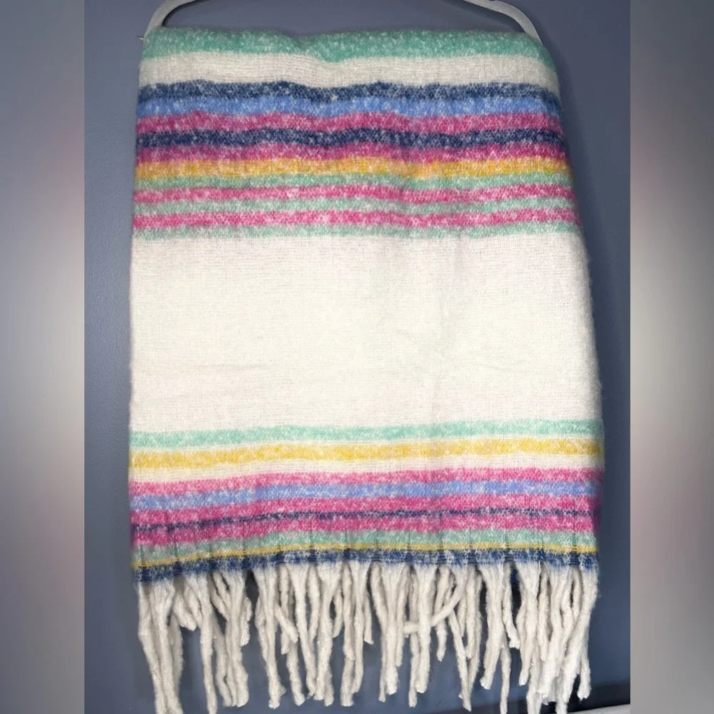 Free People Skye Stripe Fringe Blanket 60
